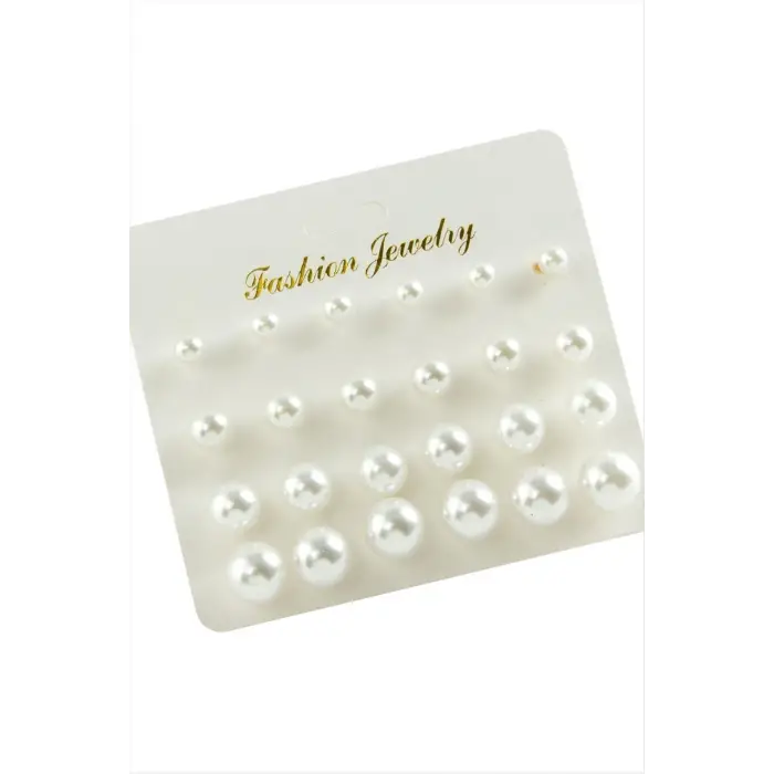 Kartlı İnci Küpe 24 Adet