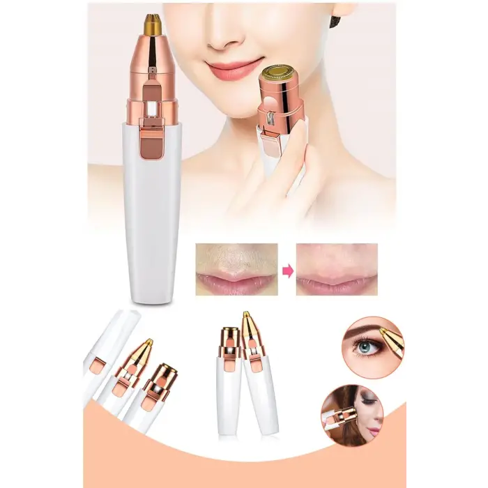 Kaş Bıyık Alma Epilatörü -Yüz Epilatör- Kıl Kaş Bıyık Tüy Alma Aleti- Epilasyon Çift Başlık Şarjlı