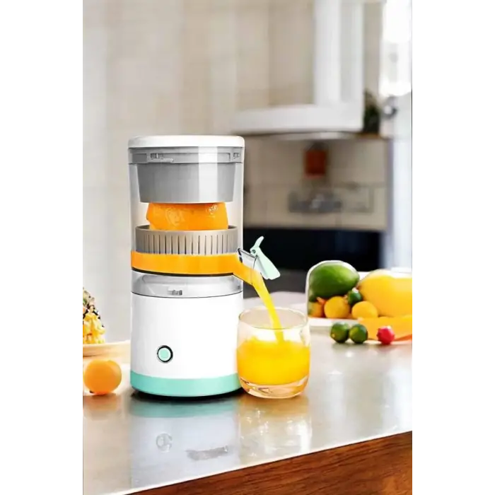 Katı Meyve Sıkacağı Taşınabilir USB Şarjlı Pratik Paslanmaz Çelik Bıçaklı