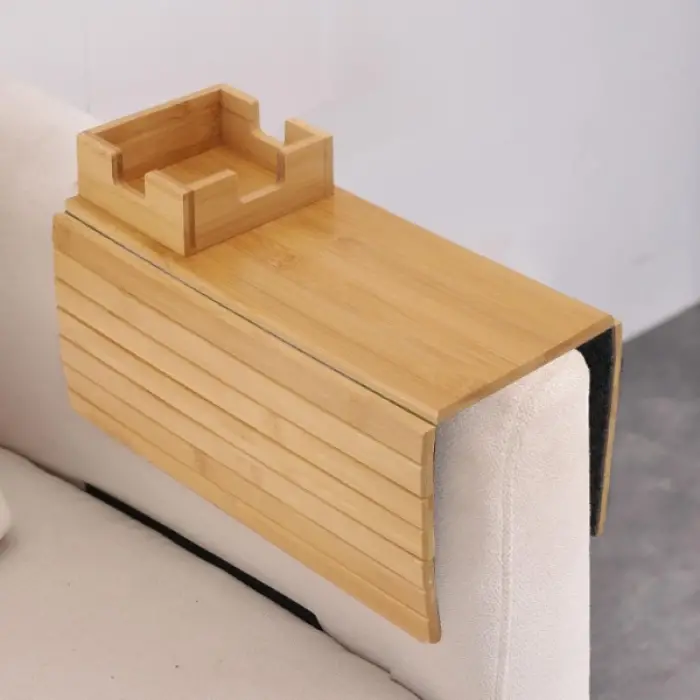 Katlanabilir Ahşap Koltuk Yanı Kanepe Tepsisi