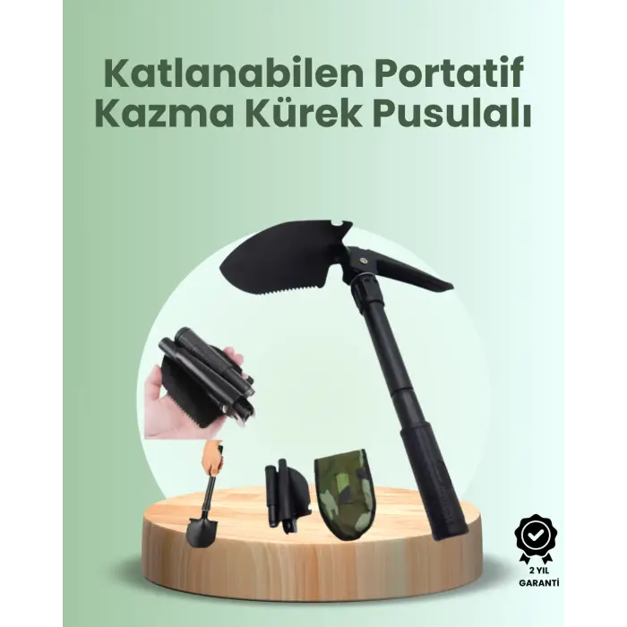 Katlanabilir Kazma ve Kürek Seti – Sağlam Alaşımlı Çelik Gövde