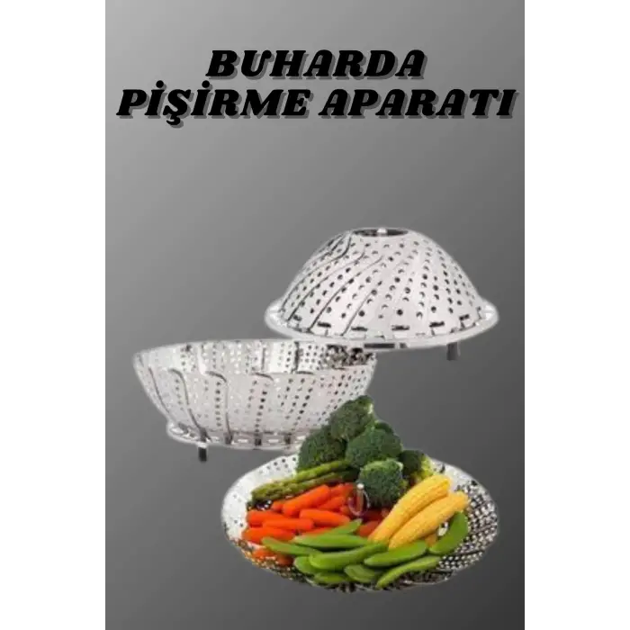 Katlanır Buharda Sebze Pişirici Haşlayıcı Haşlama Sepeti Aparatı
