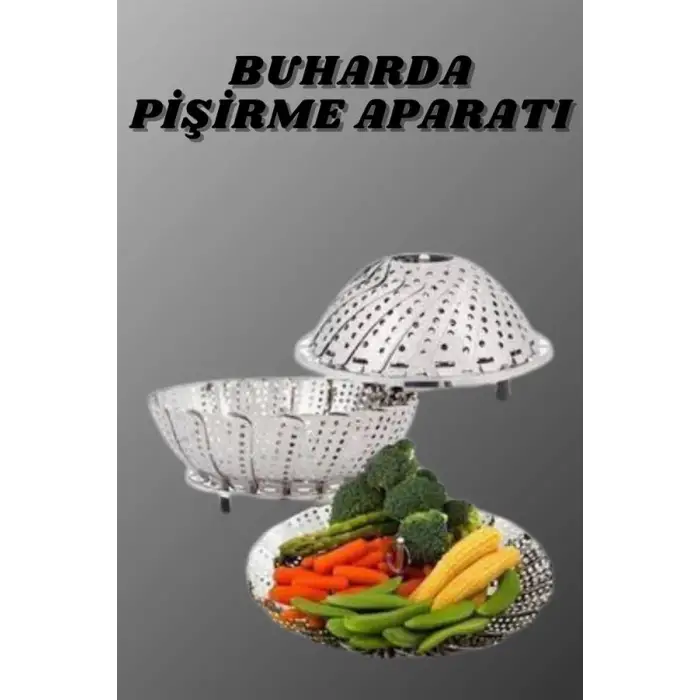 Katlanır Buharda Sebze Pişirici Haşlayıcı Haşlama Sepeti Aparatı