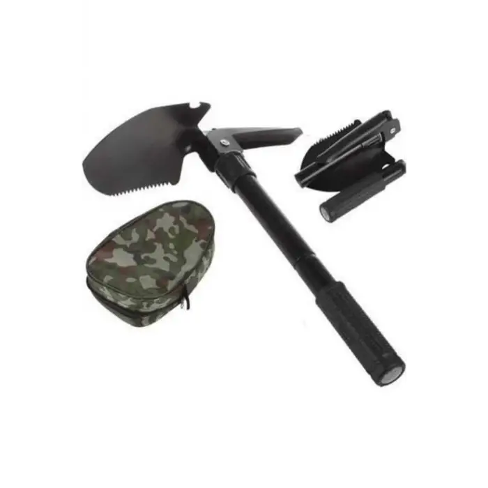 Katlanır Portatif Kazma Kürek Seti Portatif Çelik Taşıma Çantalı Pusulalı