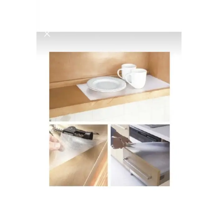 Şeffaf Kaydırmaz Raflık 45x300 Cm Dolap İçi, Çekmece ve Buzdolabı İçin Koruyucu EVA Pvc Örtü