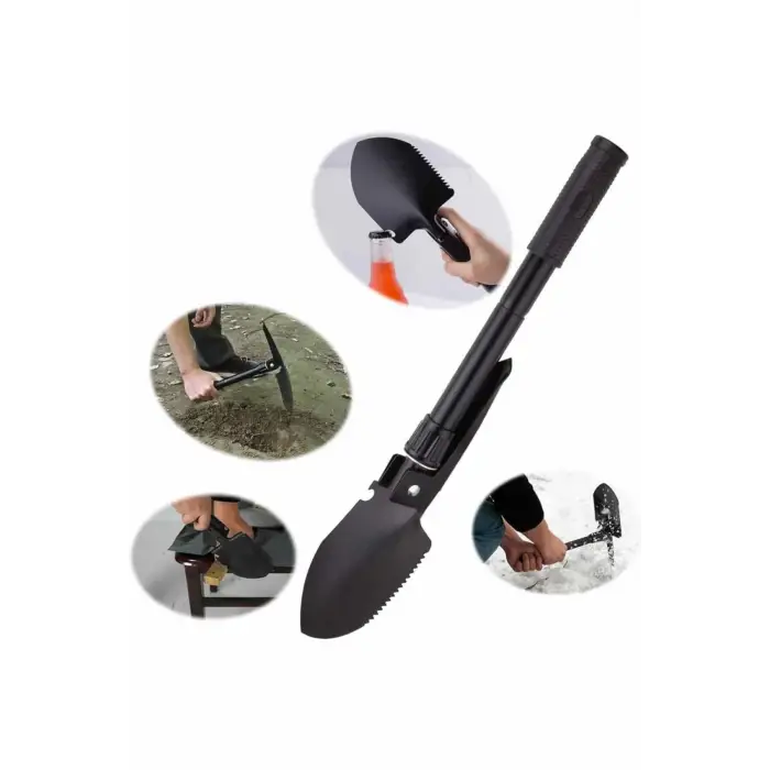 Kazma Kürek Seti Pusulalı Katlanır Portatif Kazma Kürek Seti Çok Fonksiyonlu Katlanabilir