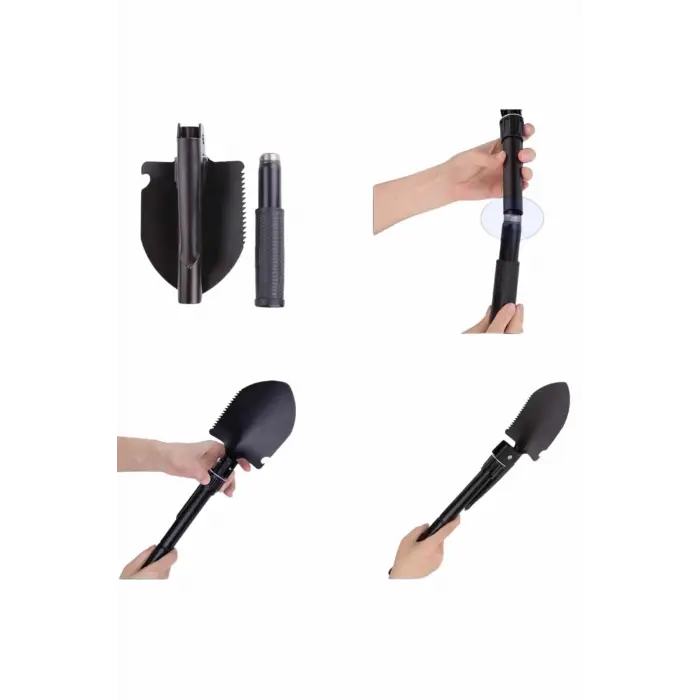 Kazma Kürek Seti Pusulalı Katlanır Portatif Kazma Kürek Seti Çok Fonksiyonlu Katlanabilir