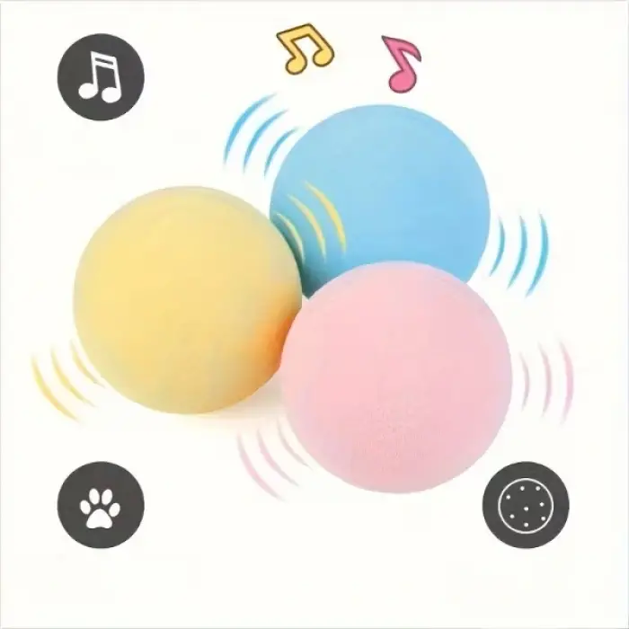Kedi Otlu 3 Sesli İnteraktif Top Kedi Oyuncağı