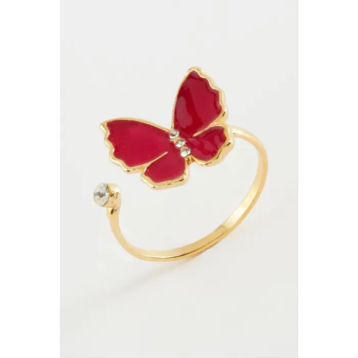 Kelebek Taşlı Mineli Yüzük