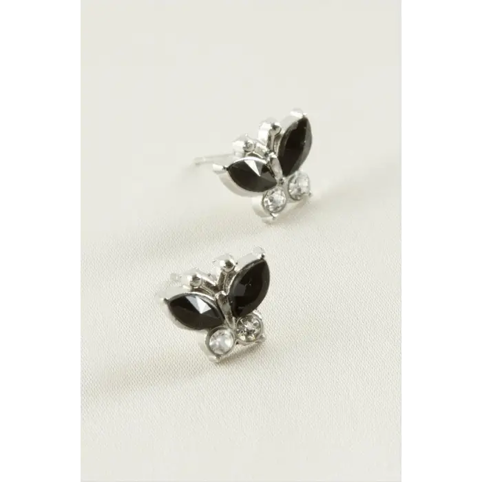 Kelebek Taşlı Minik Küpe