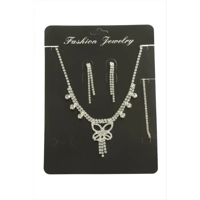 Kelebek Taşlı Set Kolye