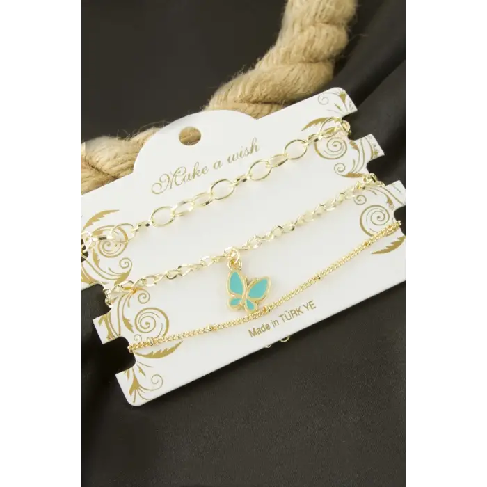 Kelebek Zincir Bileklik 3 Adet
