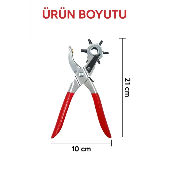 6 Başlıklı Döner Kemer Delme Aleti Metal Delik Açıcı Pense, Deri Kanvas Kemer Delme Makinesi