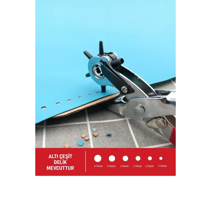 Kemer, Deri, Kanvas İçin 6 Delik Başlıklı Döner Kemer Delik Delme Aleti Delik Açıcı Pense Aparat