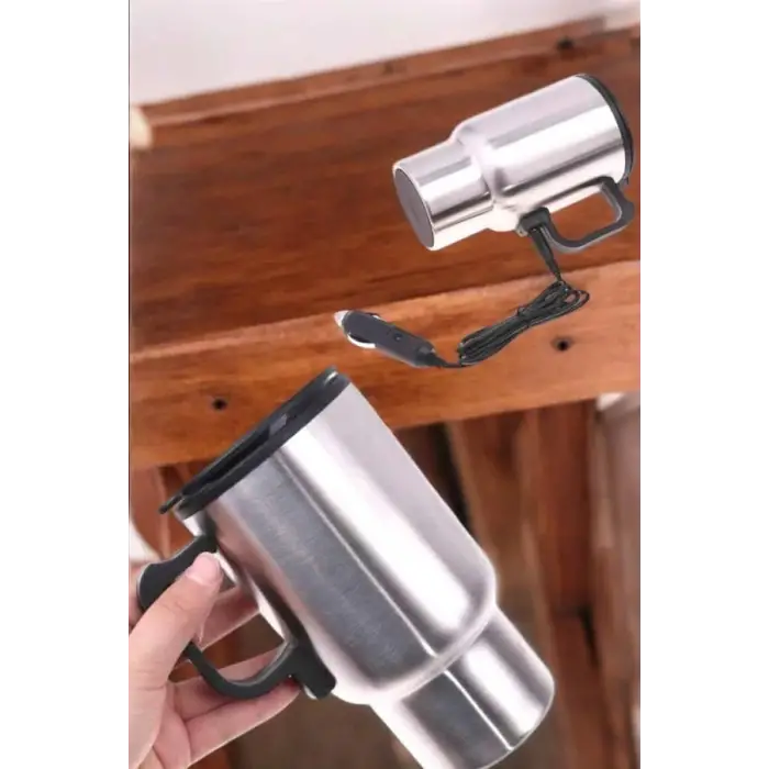 Kettle Kapaklı Araç İçi Termos Tüm Arabalara Uyumlu Çakmaklık Girişli Su Isıtıcı Bardak