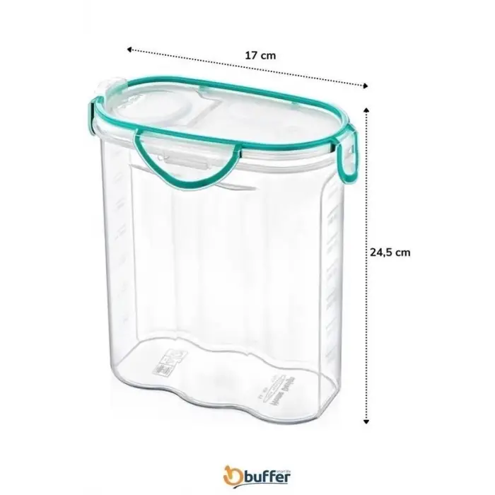 Kilitli Kapaklı Contalı Hava,su Sıvı Geçirmez 2,4 Litre Erzak Saklama Kabı-sa590