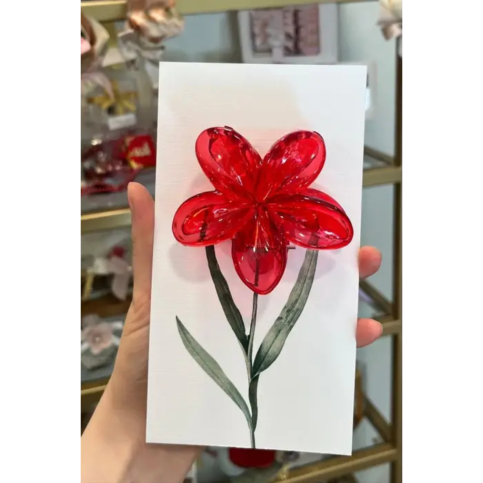 Kırmızı Lotus Toka 8 cm (Kartsız)