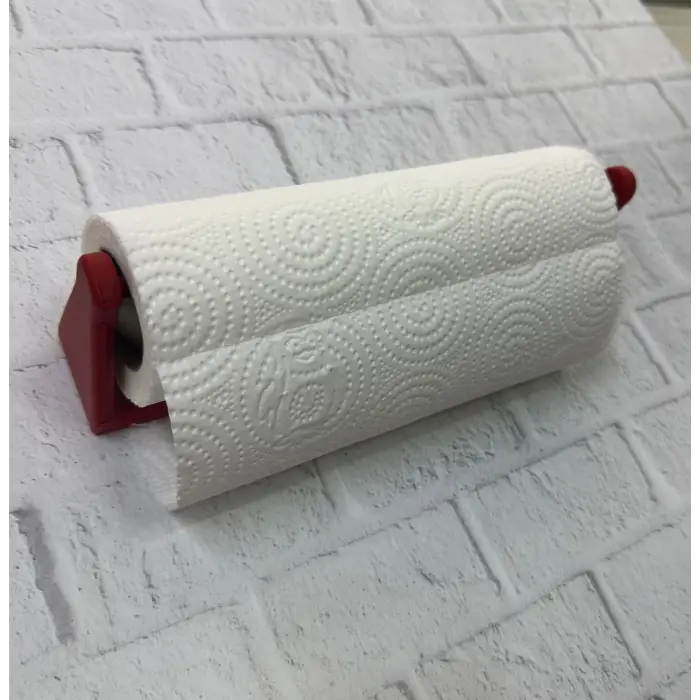 Kırmızı Peçete Askısı Mutfak Duvar Tipi Peçetelik Organizer