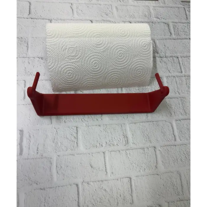 Kırmızı Peçete Askısı Mutfak Duvar Tipi Peçetelik Organizer