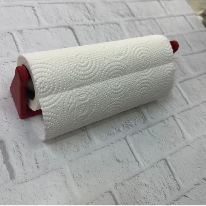 Kırmızı Peçete Tutucu Duvara Monte Pratik Kağıt Havlu Askısı