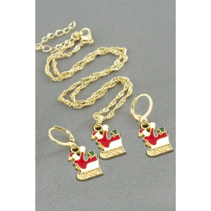 Kızak Yılbaşı Kutulu Zincir Kolye Set