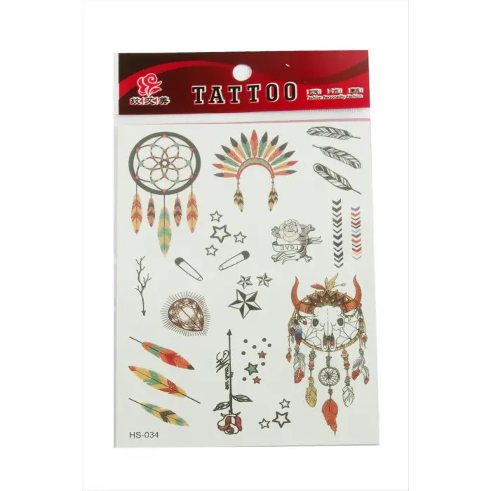 Kızılderili Tattoo Dövme Sticker