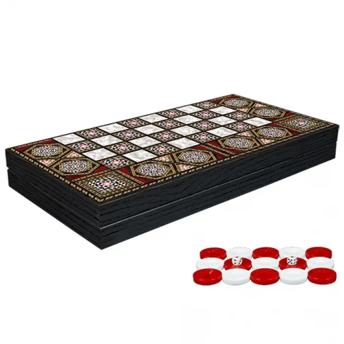 Klasik Sedef İşlemeli Tavla Model 1