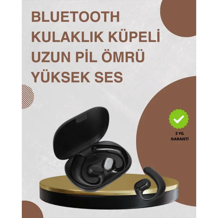 Klipsli Kablosuz Bluetooth Kulaklık – IPX6 Su Geçirmez