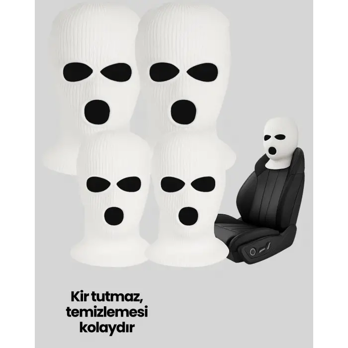 Komik Tasarımlı 4’lü Araç Kafalık Kılıfı Polyester Kumaş