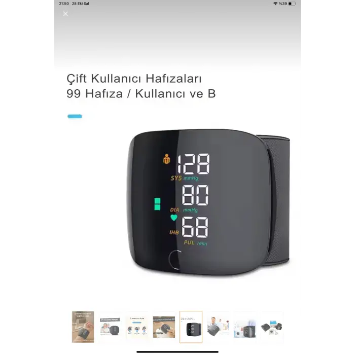 Konuşan Sesli Şarjlı Tansiyon Aleti Profil Kayıtlı Lcd Dokunmatik Ekran