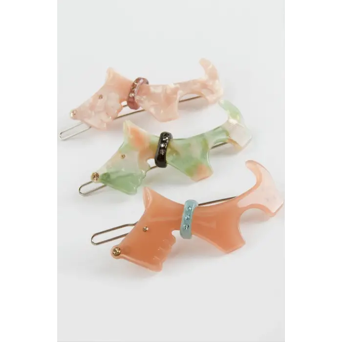 Köpek Taşlı Pens Toka