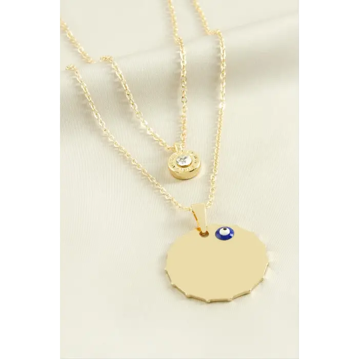 Köşeli İsim Yazılabilir Boş Plaka İkili Kolye