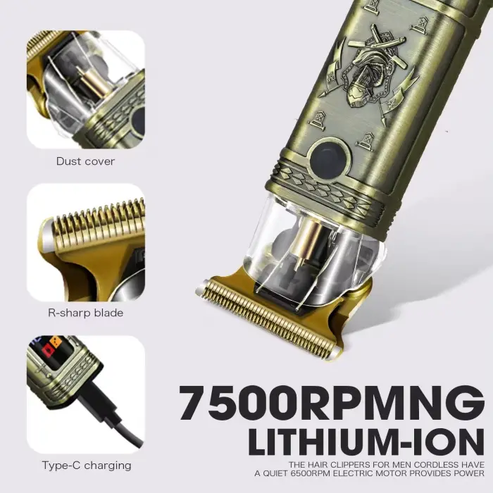 Kp-2931 Profesyonel Saç Sakal Ense Vücut Lazer Öncesi Kuaförlere Özel Tıraş Makinesi Demir Kasa