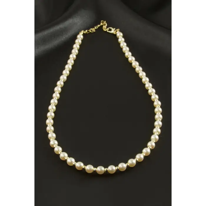 Krem Rengi İnci Kolye