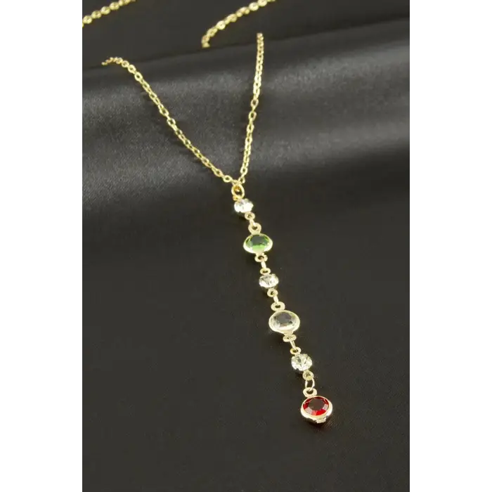 Kristal Taşlı Y Kolye