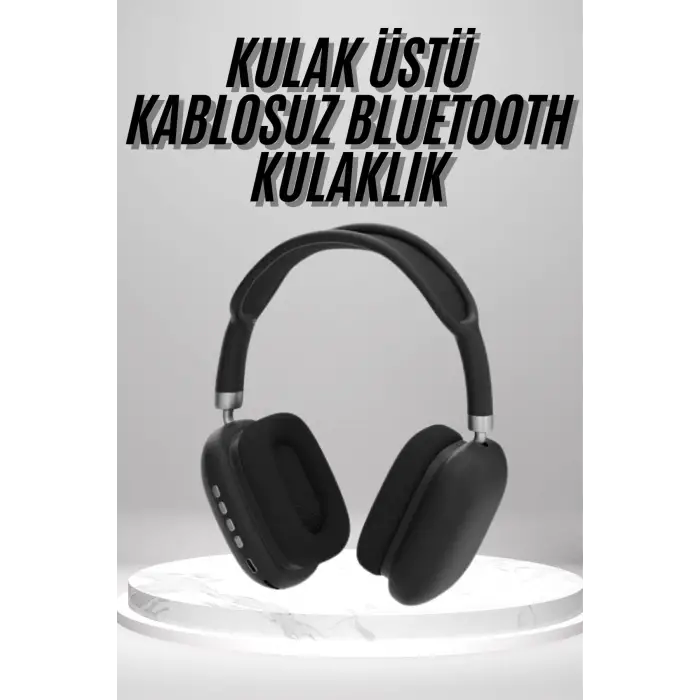 Kulak Üstü Kablosuz Bluetooth Kulaklık Yumuşak Süngerli SD Kart Girişli