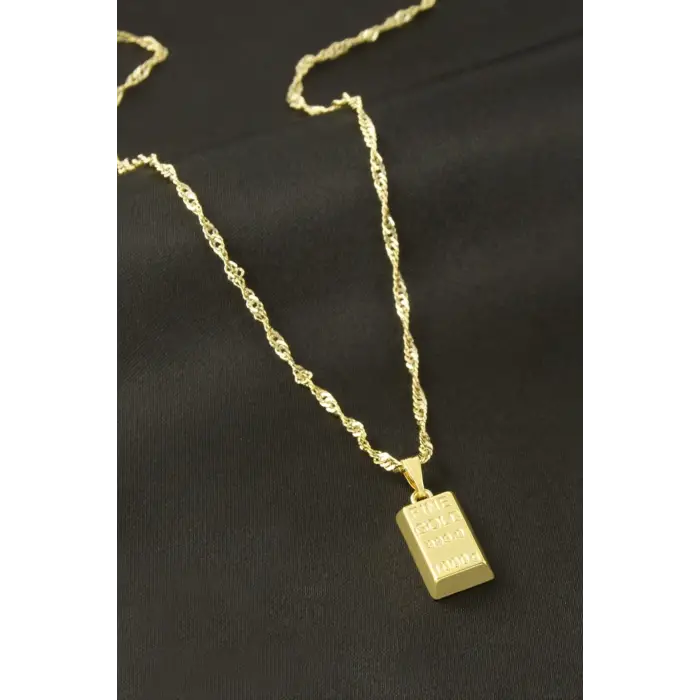 Külçe Şekilli Uçlu Kolye