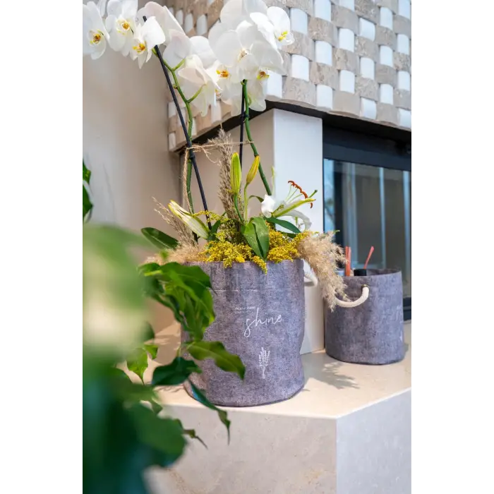 Kulplu Yuvarlak Düzenleyici Çok Amaçlı Kolay Taşınabilen Organizer Keçe Sepet (maxi) 03655