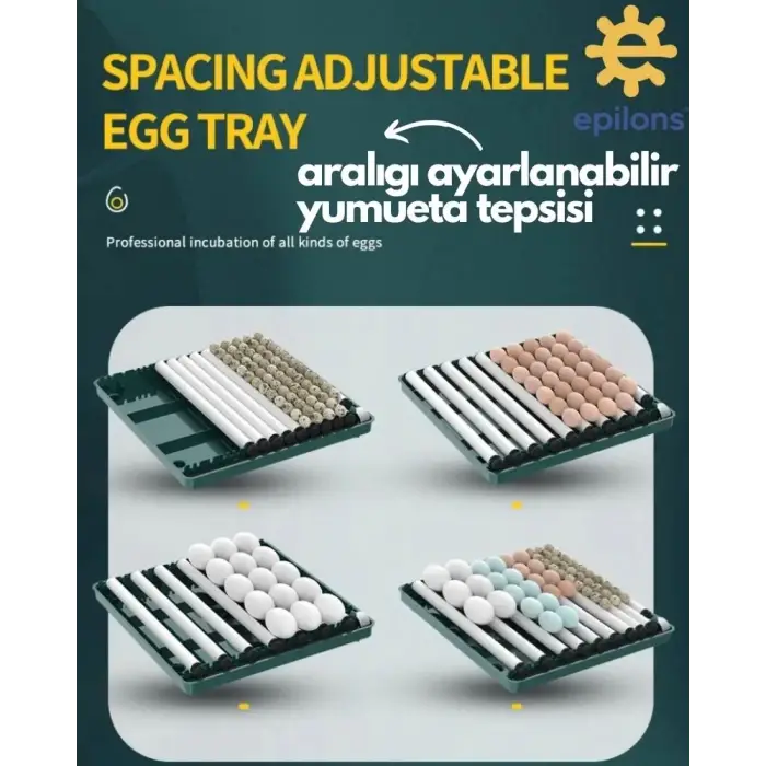 Kuluçka Makinesi Epo-130my Extra Hediyeli 130 Yumutalık Yedek Motorlu İncubator