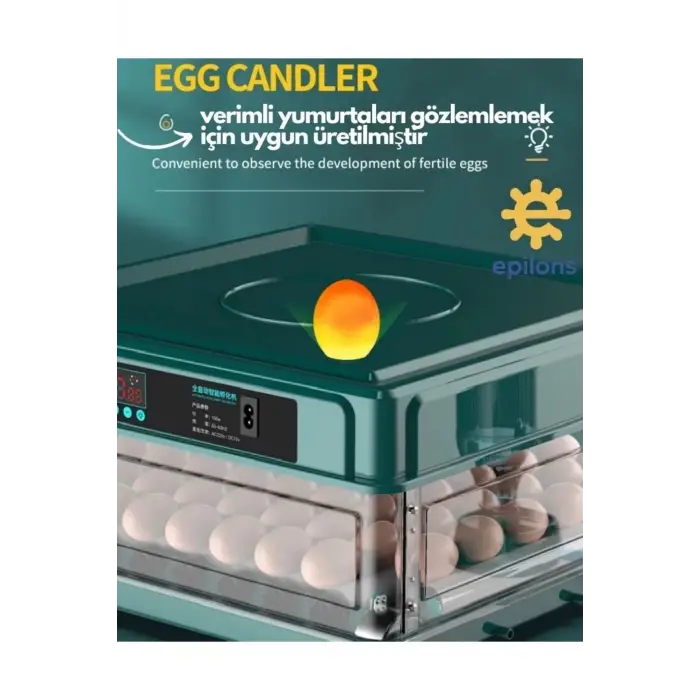 Profesyonel 130 Yumurtalık Tam Otomatik Kuluçka Makinesi Yedek Motorlu Tavuk Kaz Ördek Bıldırcın Güvercin Süs Kuşu İçin Tasarlanmış