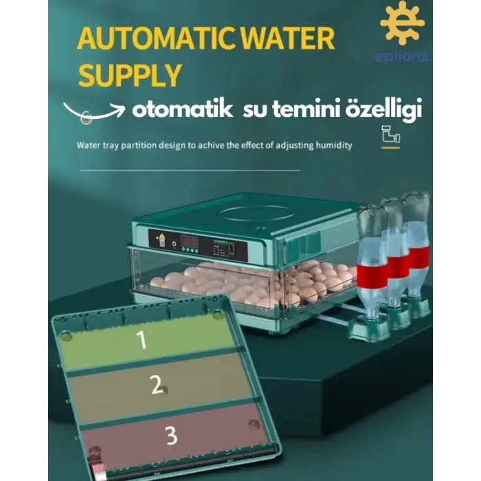 130 Yumurtalık Tam Otomatik Kuluçka Makinesi Wi-fi Kamera Hediyeli Yedek Motorlu Profesyonel Tavuk Kaz Ördek Bıldırcın Güvercin Süs Kuşu İçin İdeal