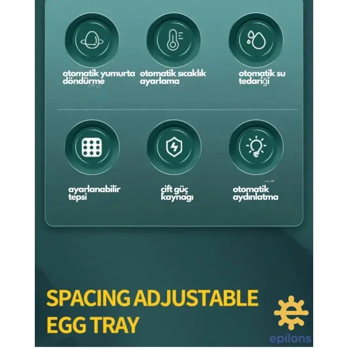 130 Yumurtalık Tam Otomatik Kuluçka Makinesi Wi-fi Kamera Hediyeli Yedek Motorlu Profesyonel Tavuk Kaz Ördek Bıldırcın Güvercin Süs Kuşu İçin İdeal