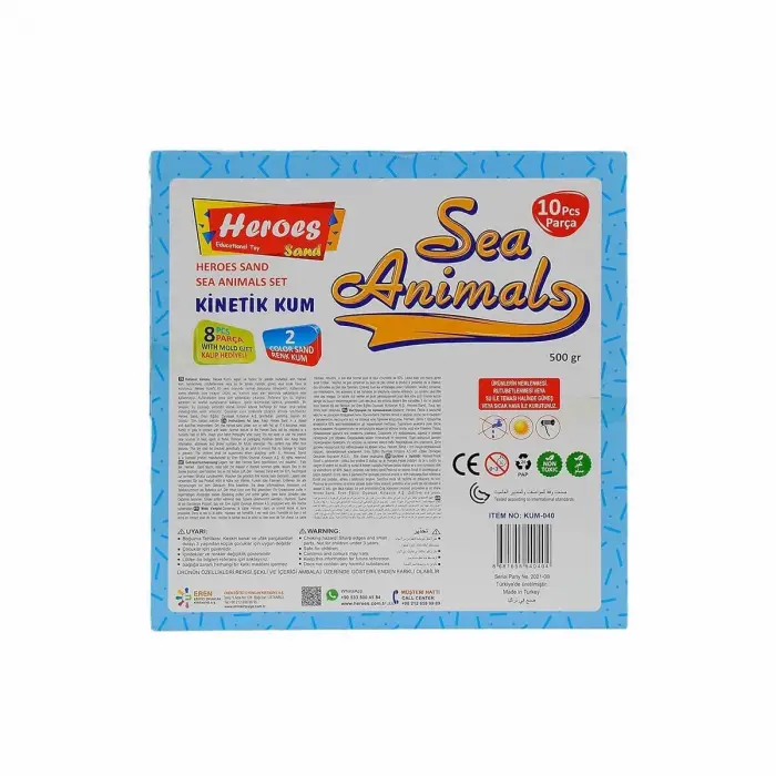 KUM-040 500gr Heroes Kinetik Kum Deniz Hayvanlı Kalıplı Set