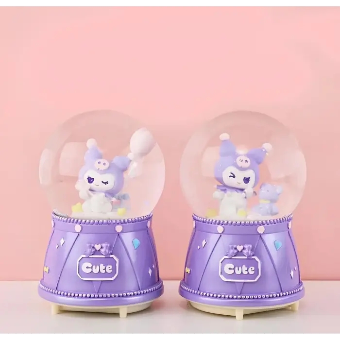 Kuromi Işıklı Müzikli Kar Küresi Orta Boy - Model 3