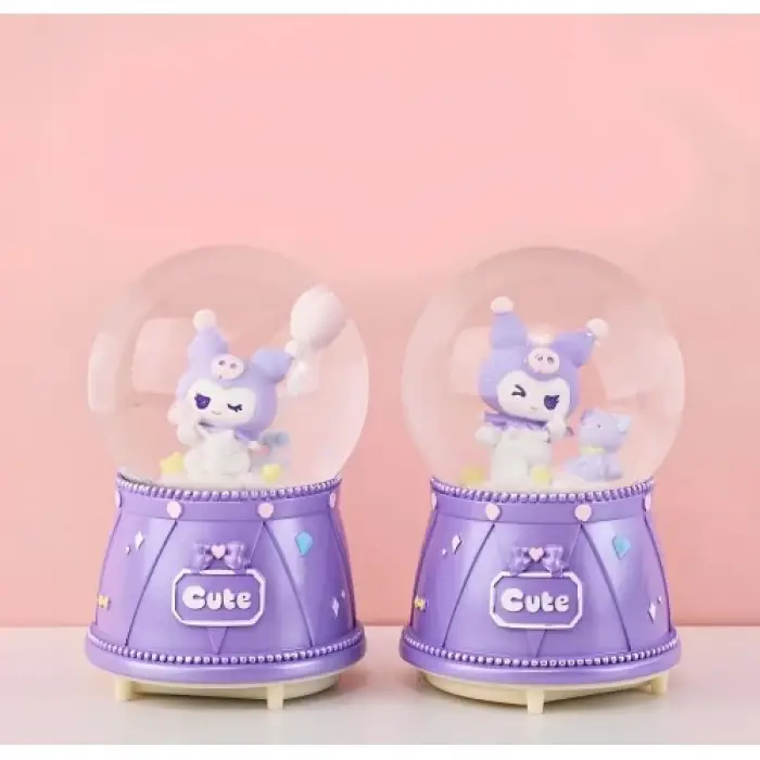 Kuromi Işıklı Müzikli Kar Küresi Orta Boy Model 3