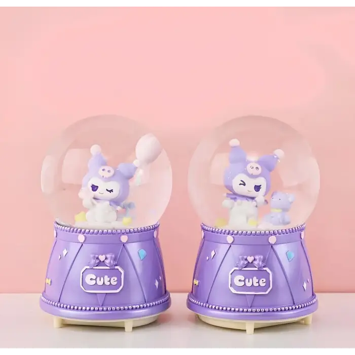 Kuromi Işıklı Müzikli Kar Küresi Orta Boy Model 3