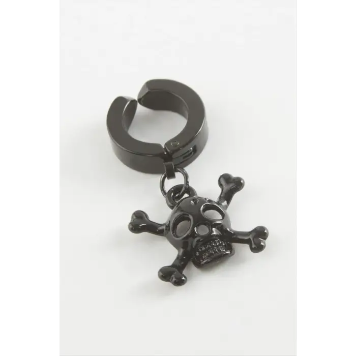 Kuru Kafa Çelik Erkek Küpe (Kıstırmalı) 1 Adet