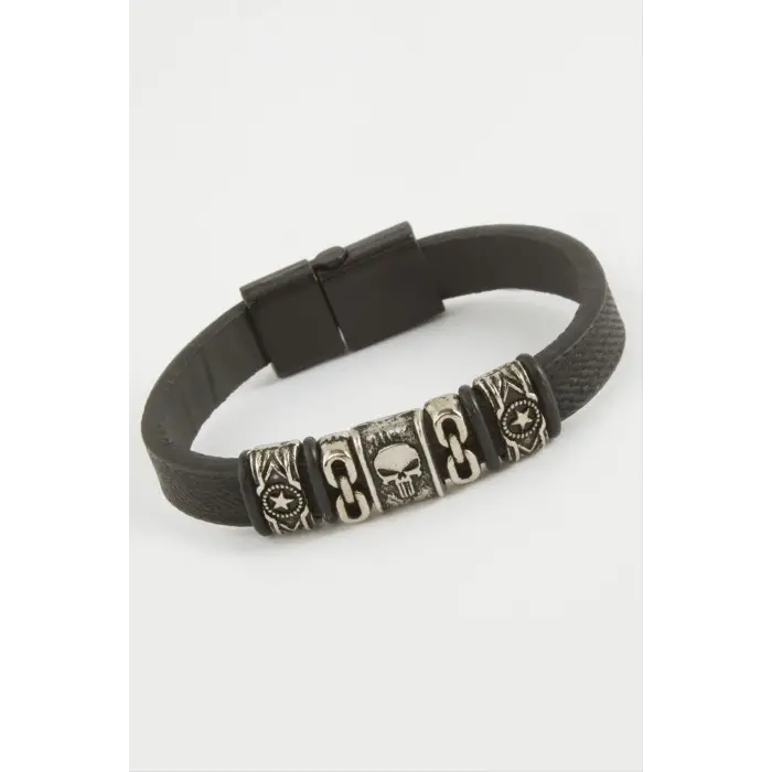 Kuru Kafa Kaliteli Mıknatıslı Suni Deri Bileklik