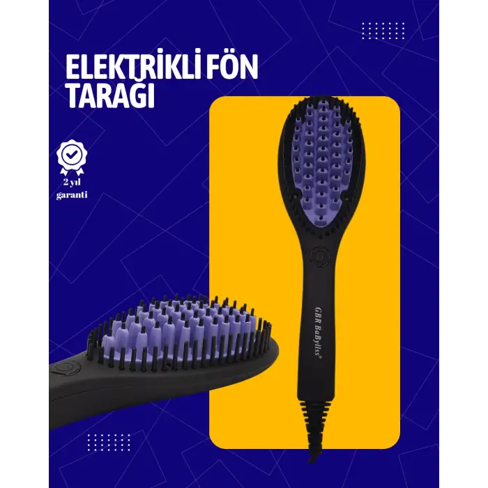 Kuru ve Islak Saça Uygun Elektrikli Seramik Saç Fırçası