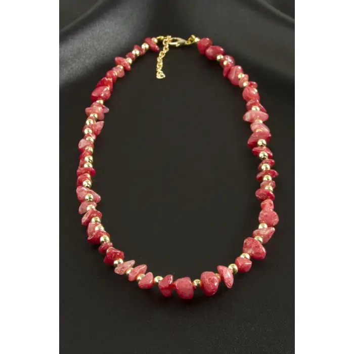 Kuvars Kırık Doğaltaş Kolye